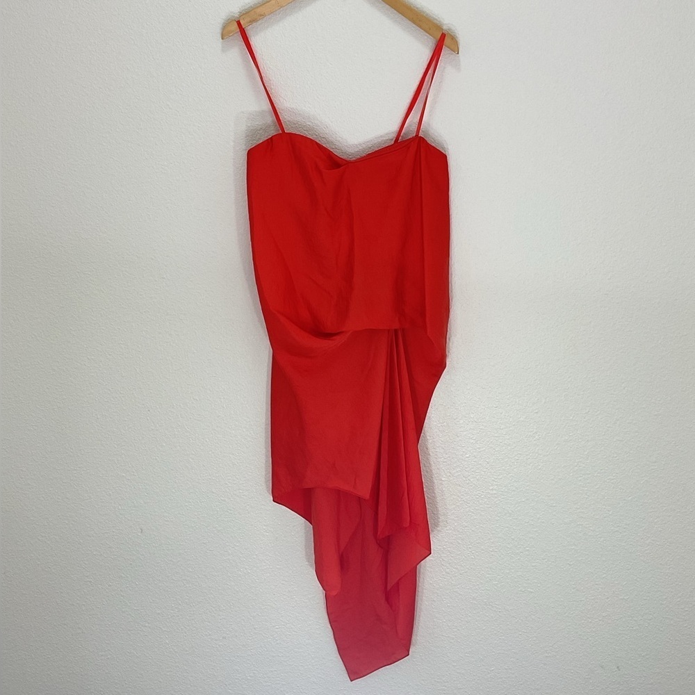 BCBGMaxazria Runway Red Draped Dress